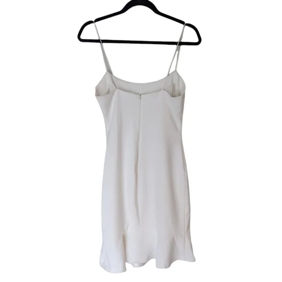 LIKELY x REVOLVE Banks White Flounce Ruffle Hem Mini Dress Size 6 - Picture 7 of 12
